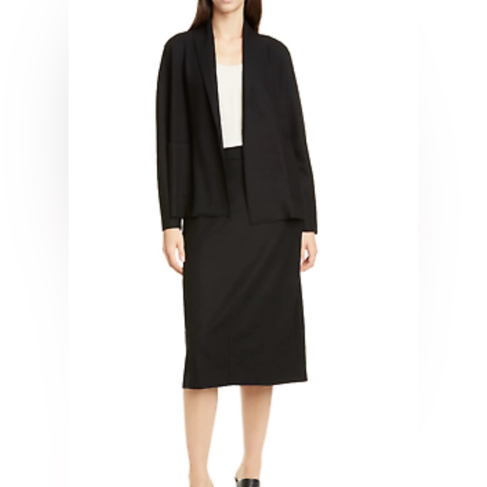 Eileen Fisher Boiled Wool Cardigan Black Size Medium